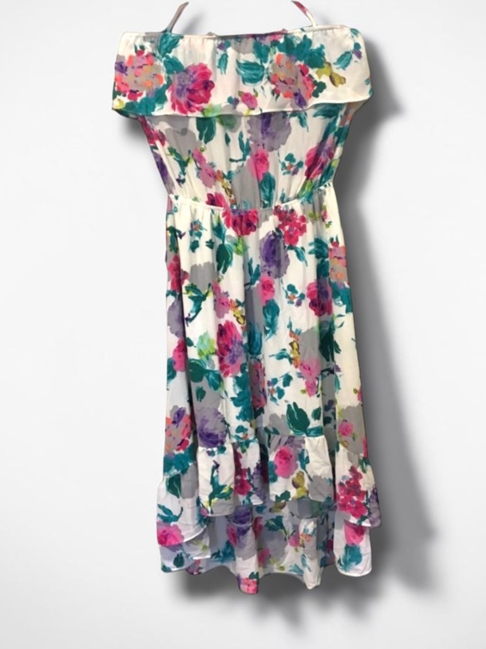 Izzy & Lola White Floral Off-Shoulder Midi Dress